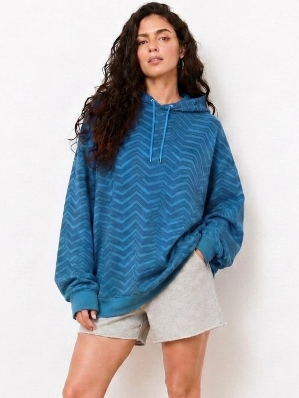 Xersion Chevron Hoodie XL Oversized Y2K Grunge Skater Streetwear